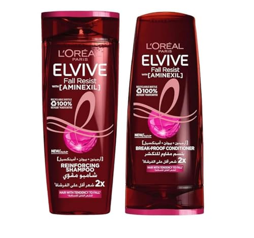 L’Oréal Paris Elvive Full Resist Shampoo and Conditioner Set, 400 ml + 200 ml for Weak & Fragile Hair Types
