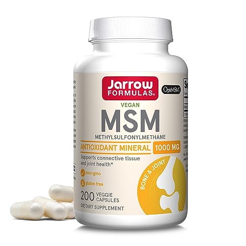 Jarrow Formulas MSM Veggie Capsules - 1000mg, 200 Count - Joint Support