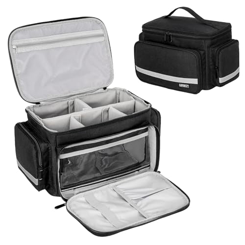 Premium First Aid Bag Empty - Medicine Storage Organizer with Detachable Divider - Emergency Medical Supplies Bag for Home & Travel - Black