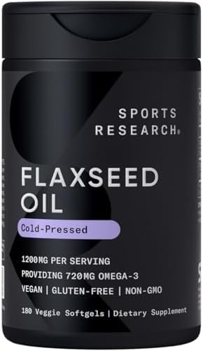 Sports Research Flaxseed Oil: Plant-Based Omega-3s for Heart & Brain Health