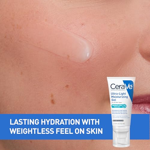 CeraVe Ultra-Light Moisturizing Gel - Oil-Free with Ceramides, Niacinamide & Hyaluronic Acid - 1.75 FL Oz