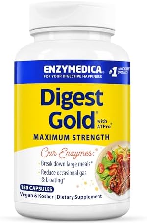 Enzymedica Digest Gold with ATPro - 180 Capsules - Advanced Digestive Enzyme Support