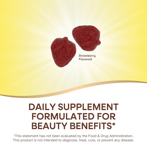 Nature’s Way Biotin & Collagen Multivitamin Gummies for Hair, Skin & Nails (Strawberry, 60 Count)