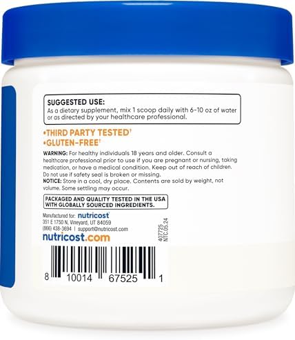 Nutricost L-Glutamine 250g: Muscle Recovery & Gut Health Support