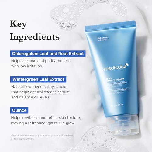 medicube Zero Foam Cleanser | Deep Pore Cleansing & Sebum Control (120g)