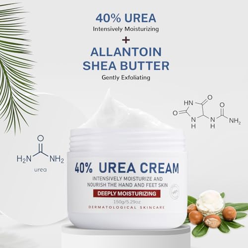 OUKEYA Urea Cream 40% - Maximum Strength Foot & Hand Cream for Cracked Heels & Dry Skin - Deep Moisturizing Callus Remover for Women & Men