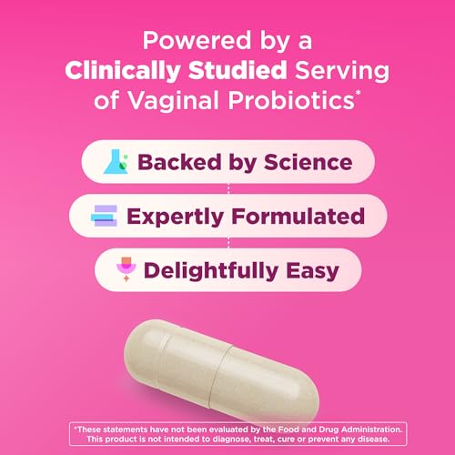 OLLY Happy Hoo-Ha Probiotic Capsules for Women - pH Balance & Vaginal Health, 10 Billion CFU, Gluten Free, 25 Count