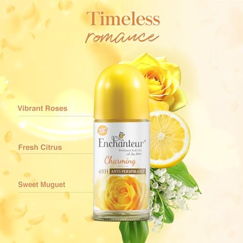 Enchanteur Charming Roll-On Antiperspirant: 48-Hour Protection (50ml)