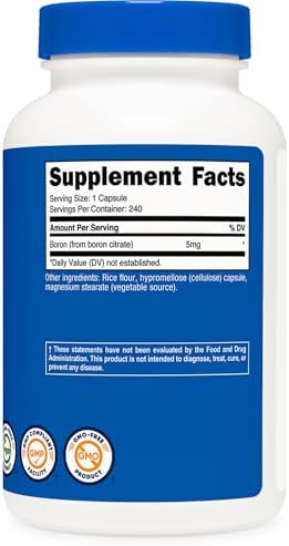 Nutricost Boron 5mg Capsules - 240 Vegetarian Capsules, Gluten-Free & Non-GMO