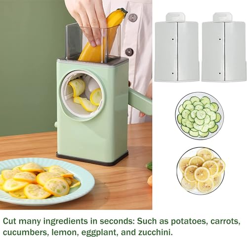 NALACAL Rotary Drum Grater - Manual Slicer & Shredder for Vegetables & Cheese