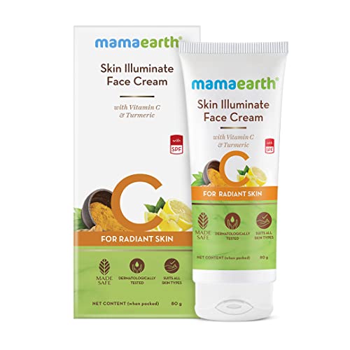 Mamaearth Skin Illuminate Face Cream (80g) - Vitamin C & Turmeric for Radiant, Brightened Skin