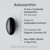 Sportgs Research Triple Strength Astaxanthin (12mg) with Organic Coconut Oil | Non-GMO, Soy & Gluten Free - 60 Mini Softgels (2 Month Supply)