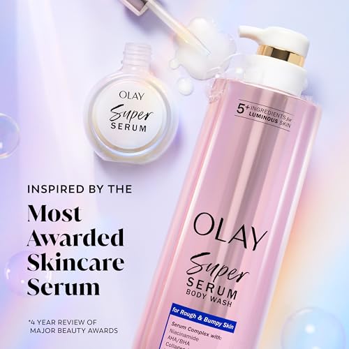Olay Super Serum Body Wash for Rough & Bumpy Skin - Hydrating & Renewing with Exfoliating Minerals - 18.5 fl oz