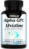 Alpha GPC 600mg + Uridine 300mg Nootropic – Focus, Energy, Brain Boost 120 Caps