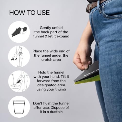 Pee Safe Foldable Disposable Female Urination Device - 24 Pack for Women Travelers