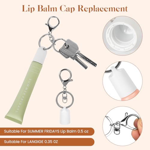 3-Pack Lip Gloss Keychain Caps for Summer Fridays & Laneige