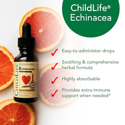 ChildLife Essentials Echinacea - Natural Orange Flavor Immune Support for Kids | 1 Fl Oz
