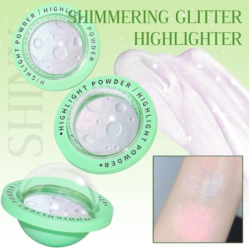 Highlighter Palette - Multichrome Face Shimmer Blush Makeup with Color Shifting Eyeshadow