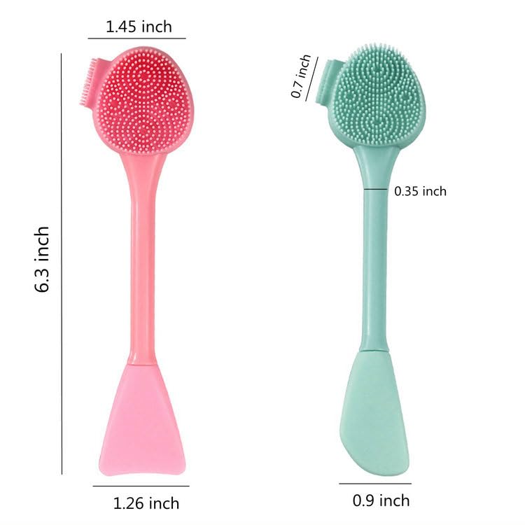 2PCS Silicone Facial Cleanser Tool - Double-Sided Massage & Soft Bristle Cleaning