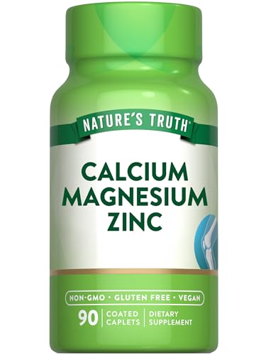 Nature's Truth Calcium Magnesium Zinc Supplement - Bone & Immune Support - 90 Caplets