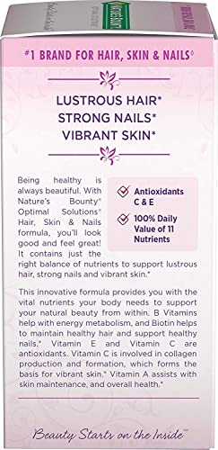 Nature's Bounty Hair, Skin and Nails Caplets - 60 Count - Supports Healthy Hair, Glowing Skin & Strong Nails