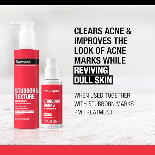 Neutrogena Stubborn Texture Daily Acne Facial Cleanser, Salicylic Acid + Glycolic & Polyhydroxy Acids, Fragrance-Free, 6.3 fl. oz