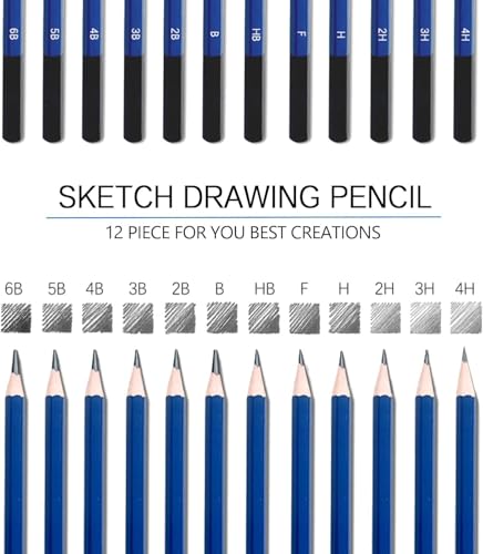 ELECDON 12-Piece Graphite & Charcoal Pencil Set - Professional Drawing Kit