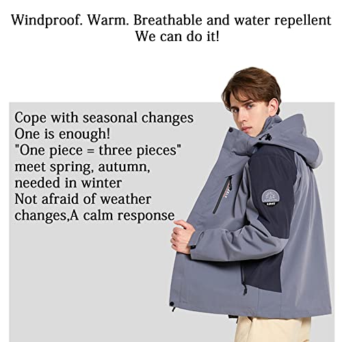 Men's 3-in-1 Jacket – Removable Liner Windproof Outdoor Two-Piece Set