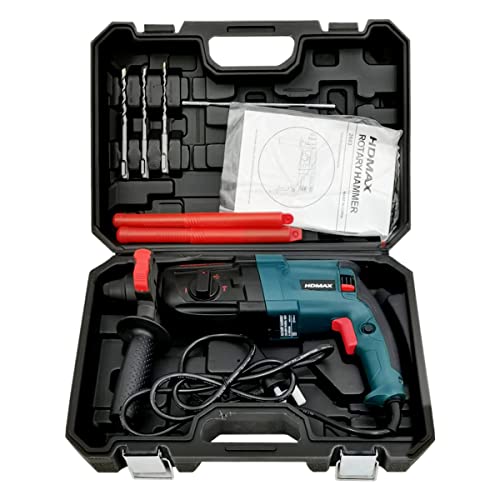 H.d.max 800W 220V Rotary Hammer Drill with 5 Pcs Drill & Chisel Set