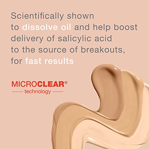 Neutrogena SkinClearing Oil-Free Acne Foundation with 0.5% Salicylic Acid - Shine Control Makeup for Acne-Prone Skin - 40 Nude - 1 fl. oz