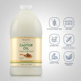 Piping Rock Premium Castor Oil - 64 Fl Oz Cold-Pressed Hexane-Free for Hair & Skin