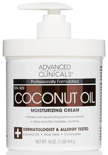 Advanced Clinicals Coconut Oil Cream - 16 oz