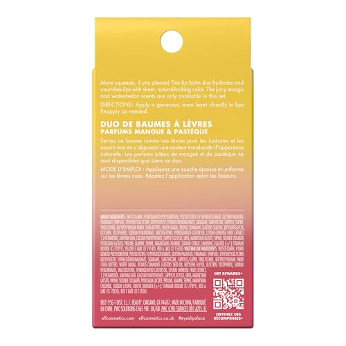 e.l.f. Squeeze Me More Lip Balm Duo - Mango & Watermelon - Sheer Tint