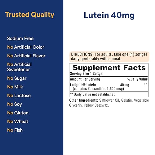 Puritan's Pride Lutein 40 Mg with Zeaxanthin - 120 Softgels
