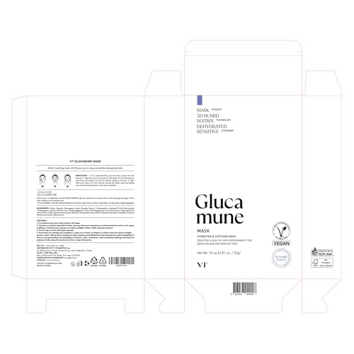 VT COSMETICS Glucamune Hydrating Sheet Mask (10 Pack) - For Dry & Sensitive Skin