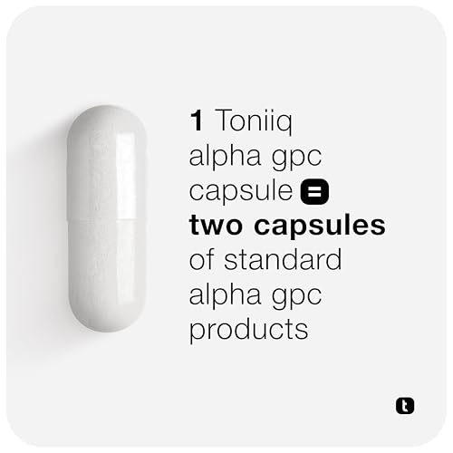 Toniiq Ultra High Purity Alpha GPC Capsules - 600mg | 99%+ Purified Nootropic | 120 Capsules for Cognitive Support