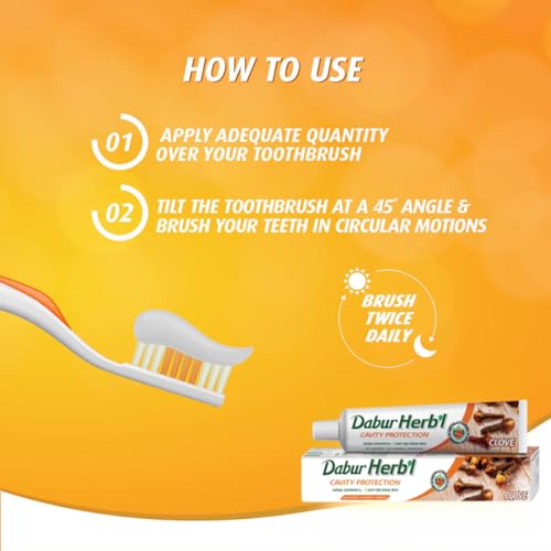 Dabur Herbal Cavity Protection Clove Toothpaste - 4x100g Family Pack