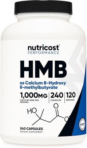 Nutricost HMB 1000mg (240 Capsules): Muscle Growth & Recovery Support