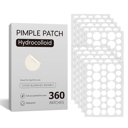 360-Pack Hydrocolloid Pimple Patches - Invisible & Waterproof Acne Spot Treatment Covers