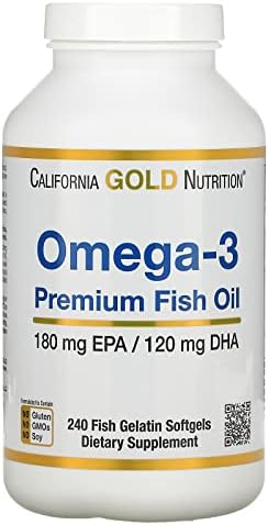 California Gold Nutrition, Omega-3, Premium Fish Oil, 240 Fish Gelatin Softgels