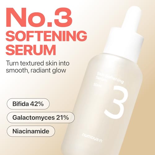 numbuzin No.3 Skin Softening Serum – Pore Care for Smooth, Radiant Texture with Bifida, Galactomyces & Niacinamide | Korean Skincare for Face | 50ml