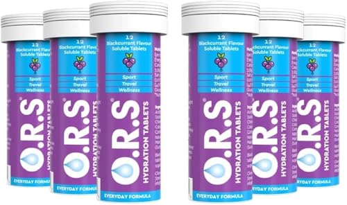 O.R.S Hydration Tablets with Electrolytes - Vegan, Gluten & Lactose Free - Black Currant Flavour - 72 Tablets