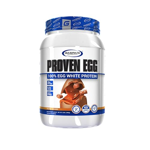 Gaspari Nutrition Proven Egg 100% Egg White Protein Powder Salted Caramel 2 lb - Low Carb High Protein