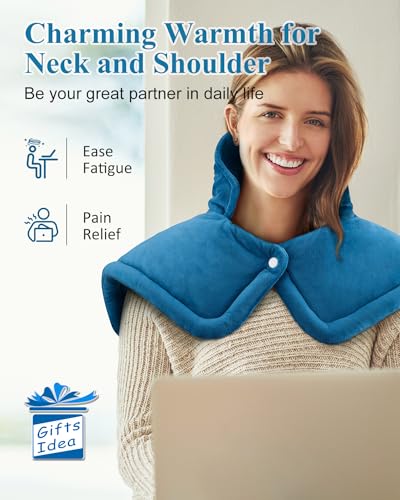 Errorless ETRSAIRL Weighted Heating Pad for Neck & Shoulder Pain - Blue