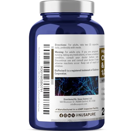 Choline & Inositol 1000mg - 200 Veggie Capsules | Non-GMO, Gluten-Free, Vegetarian
