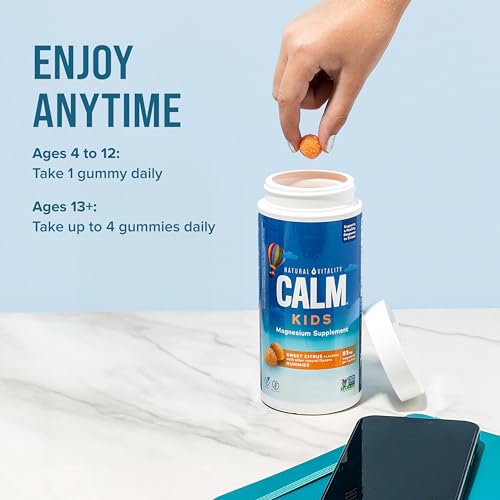 Natural Vitality Sweet Citrus Calm Kids Gummies – 120 Count Stress Support