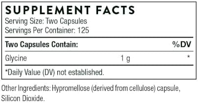 Thorne Research - Glycine - Amino Acid Support for Relaxation, Detoxification, and Muscle Function - 250 Capsules