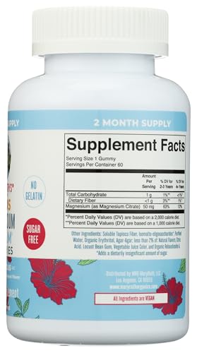 MaryRuth Organics Kids Magnesium Citrate Gummies - Sugar-Free, Vegan, 60 Count (2 Month Supply)