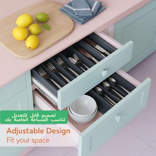 Expandable Kitchen Utensil Organizer - 8 Compartments