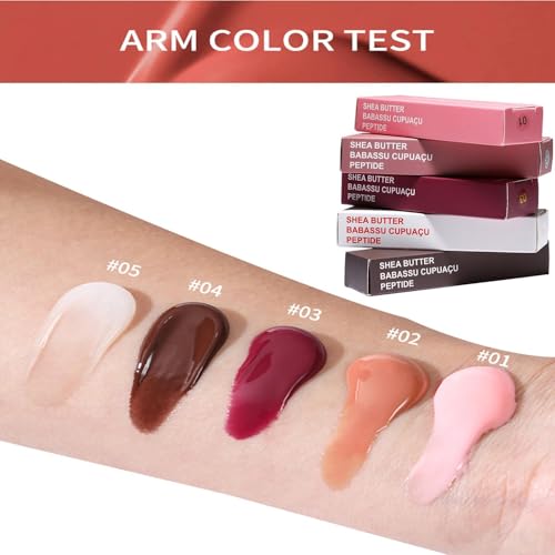 Paporich 5-Color Lip Jam Hydrating Lip Gloss Set - High-Shine Plumping Glossy Lipsticks with Glass-Like Finish